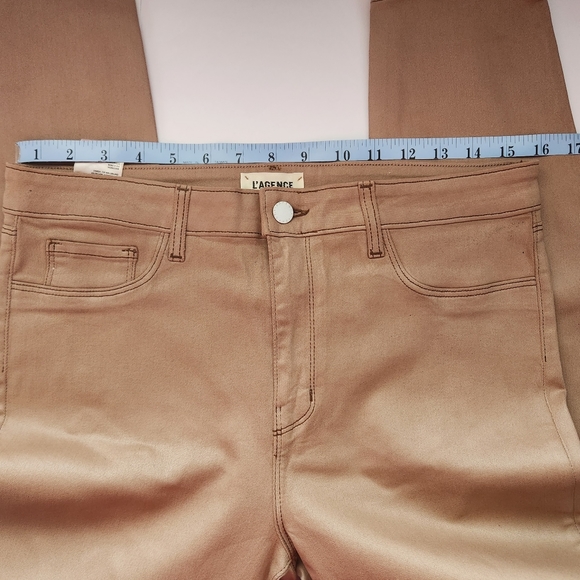 L'AGENCE Margot Skinny High-Rise Cappuccino Brown Coated Ankle Jeans Sz 31 NWOT - Picture 6 of 14